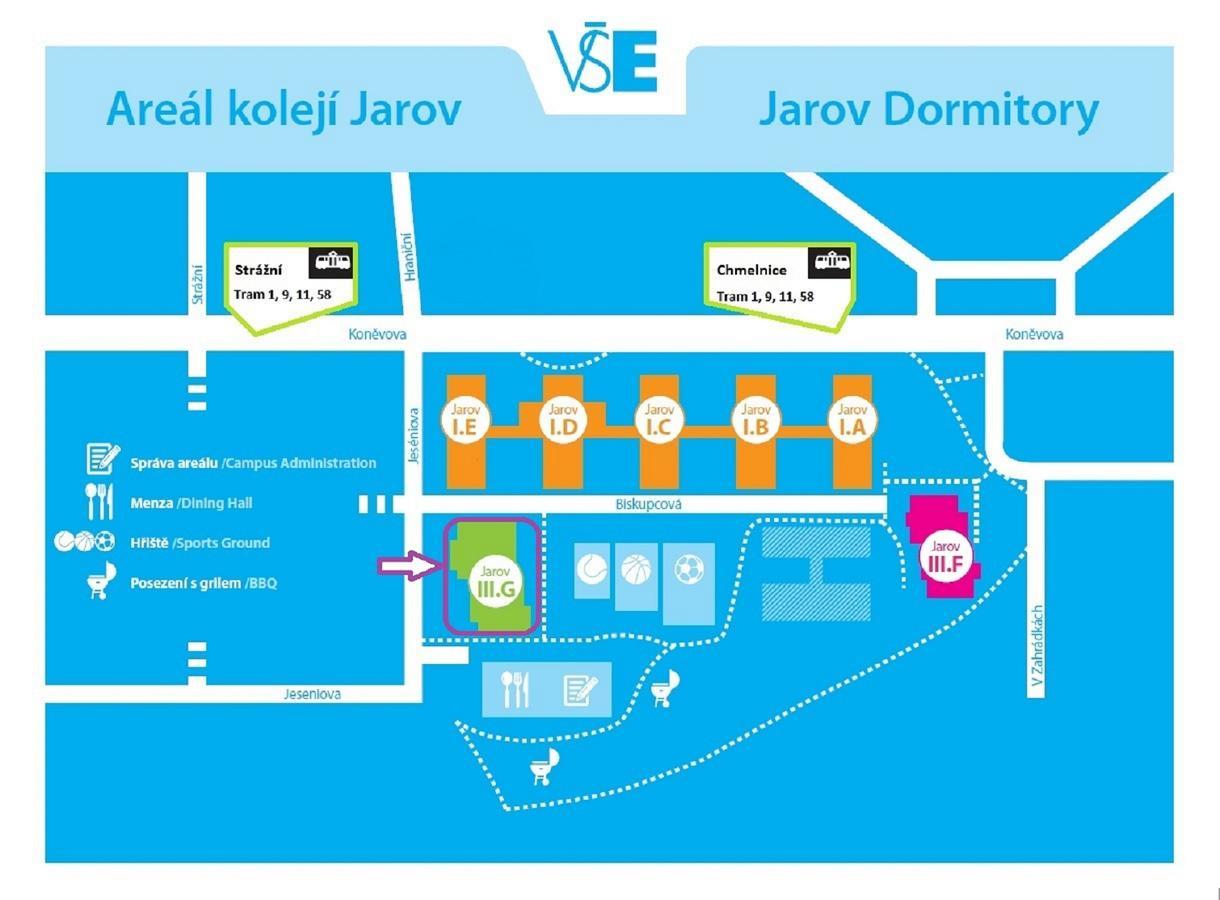 プラハ Eislerova Kolej Jarovホステル エクステリア 写真